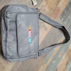 Nascar Gray Shoulder Bag with Multicolor Logo